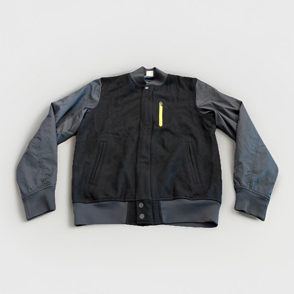 Nike Mens Black Destroyer Varsity Bomber Wool Blend Jacket Size M 415101-010